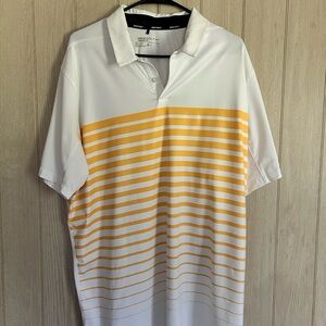 Nike White and Yellow Polo Shirt